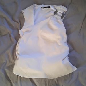 Zara White Tank Top with Ring Detail